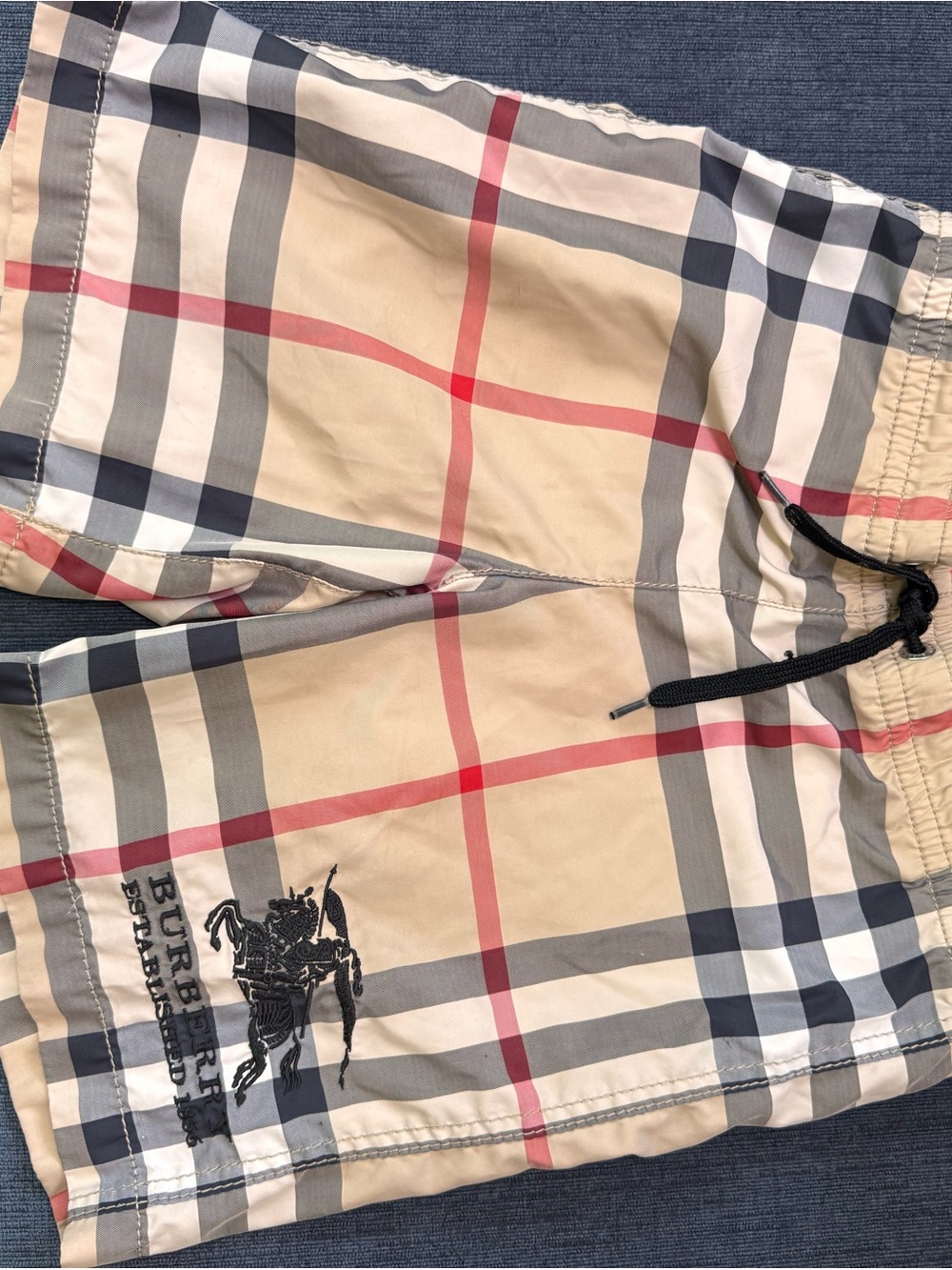 Burberry Beige Plaid Boys 6y Swim Shorts